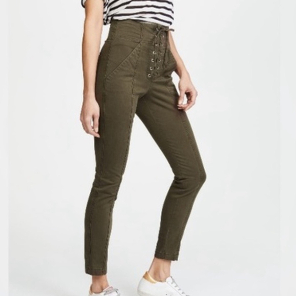 A.L.C. Pants - A.L.C “Kyle” Lace Up Front Skinny Green Pants Size 2